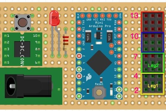 arduino robot spider elecs circuit board
