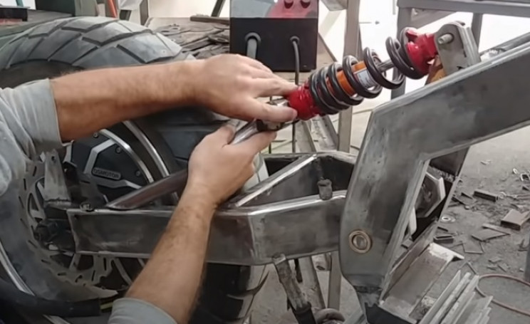 diy ev bike shock absorber mounts