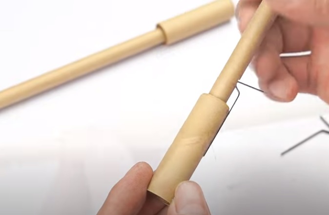 diy cardboard gun telescopic arms assembly