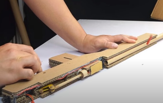 diy cardboard gun test firing mechanism