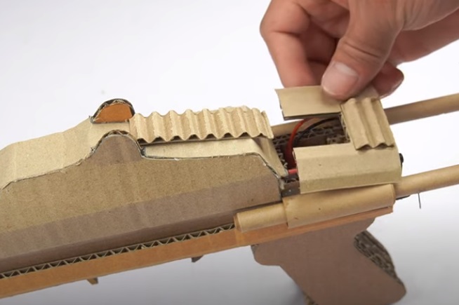 diy cardboard gun rear capping piece
