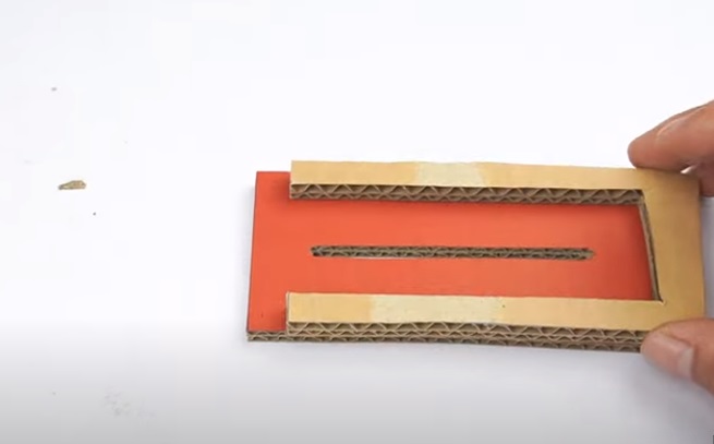 diy cardboard gun slitted piece