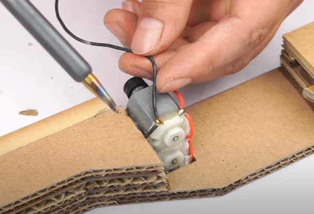 diy cardboard gun wire motors