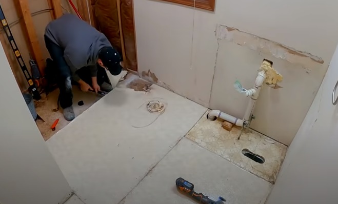 diy tiling old flooring