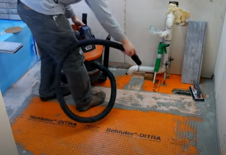 diy tiling clean floor