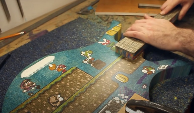 diy mario guitar insert neck