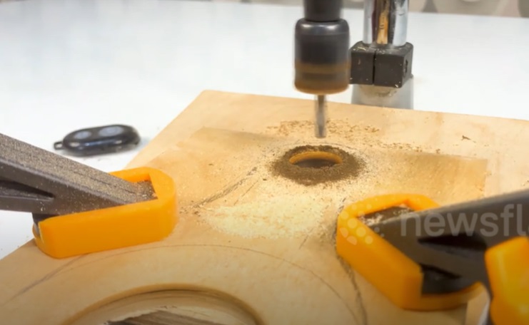 diy coffee stand core holes