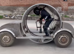 A creative genius built a spinning car to recreate weightlessness on Earth