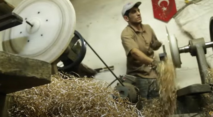 making cymbals lathe