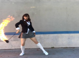 This Talented Artist Uses Flaming Rope Dart Choreography to Pay Homage to Kill Bill