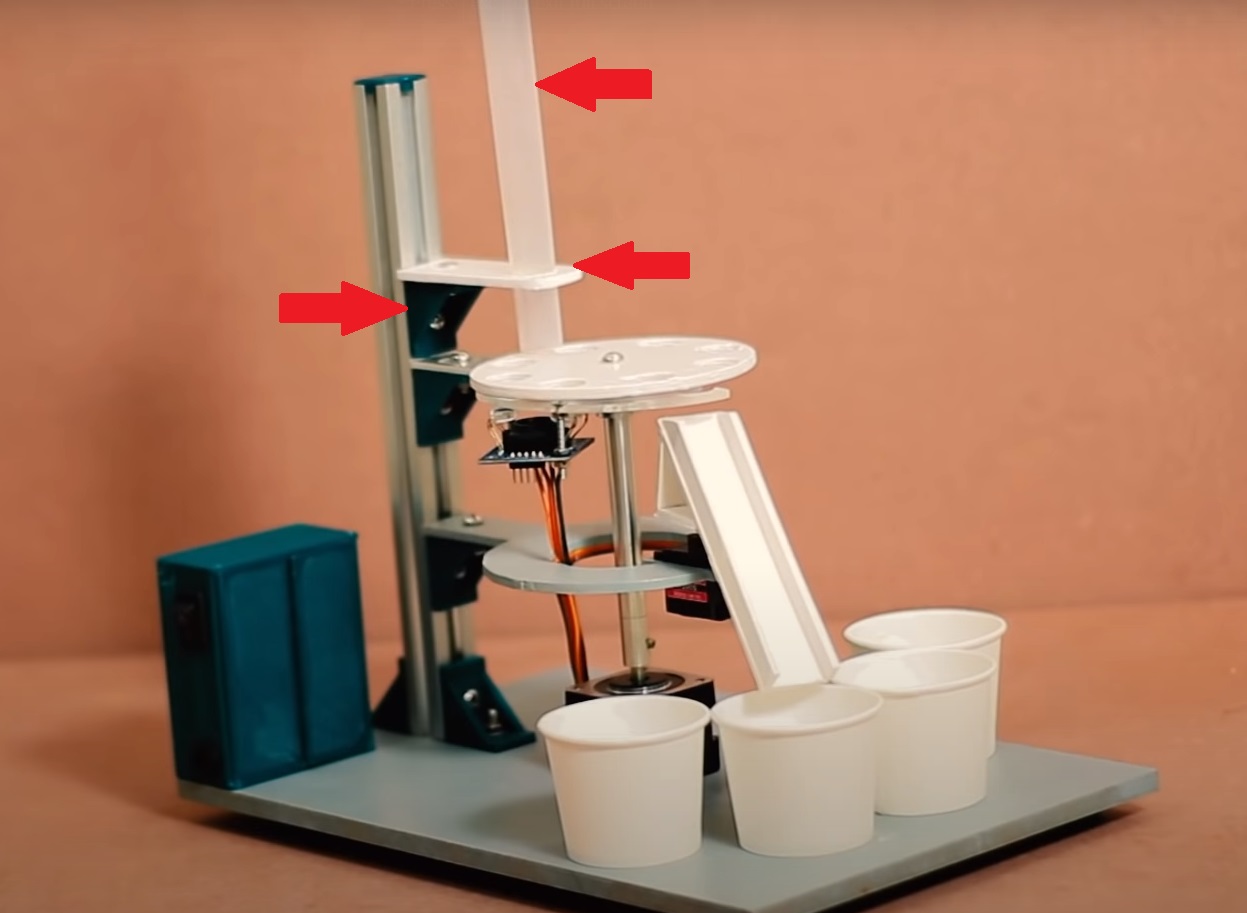 arduino color sorter hopper assembly