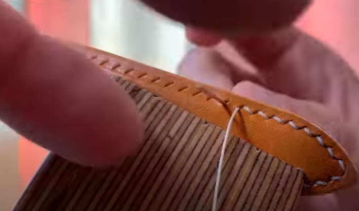 diy leather watch strap double stitch