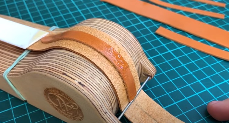 diy leather watch strap glue tapered piece