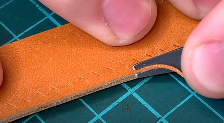 diy leather watch straps bevel outer edges